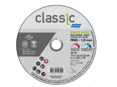 Disco de Corte Classic 115x1,0mm